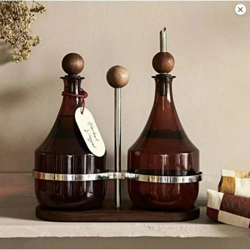 IKEA‎ KROSAMOS Holder for Jars Bottles, Walnut/Steel Bottle Holder